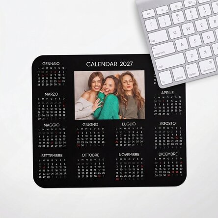 Tappetino per mouse personalizzato con foto e testo - Calendario