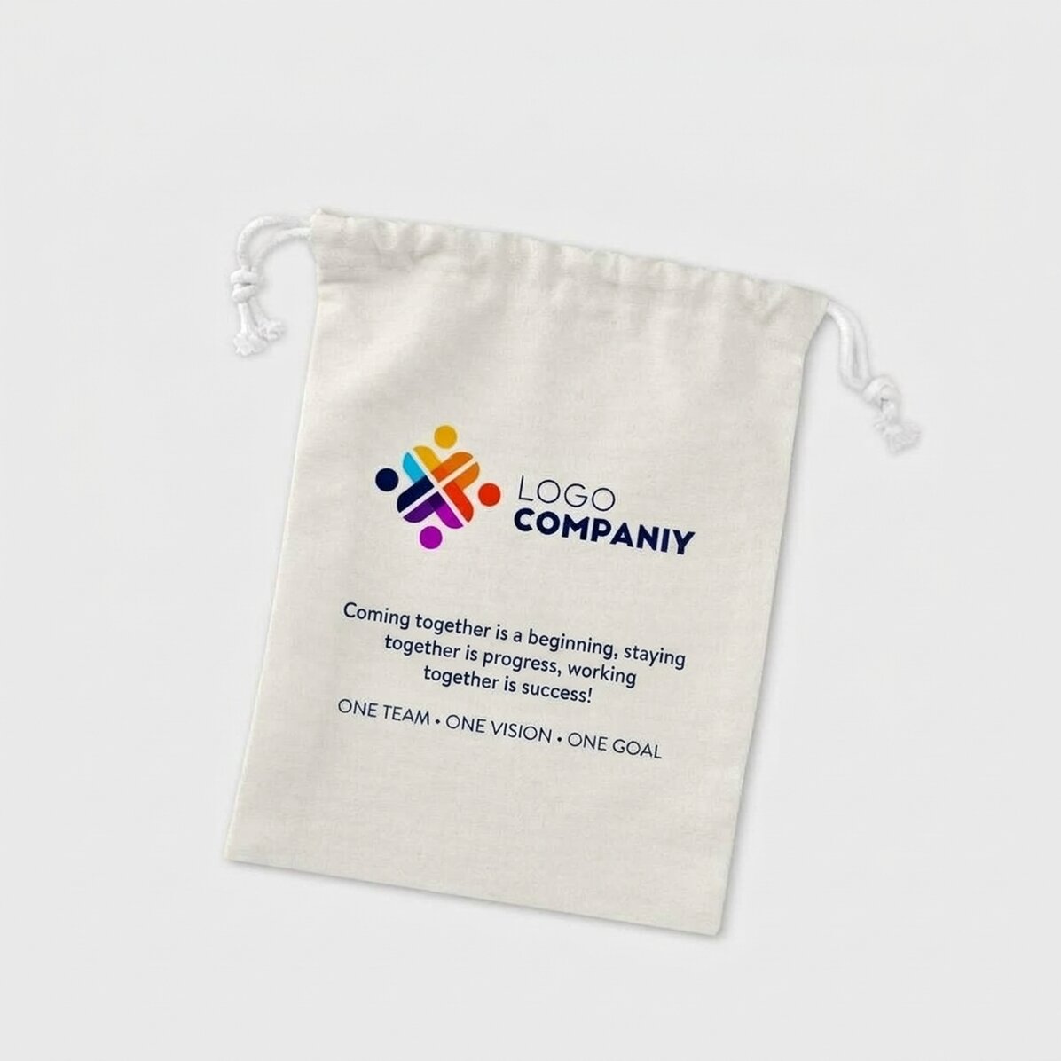 Piccolo sacchetto regalo personalizzato con logo e messaggio