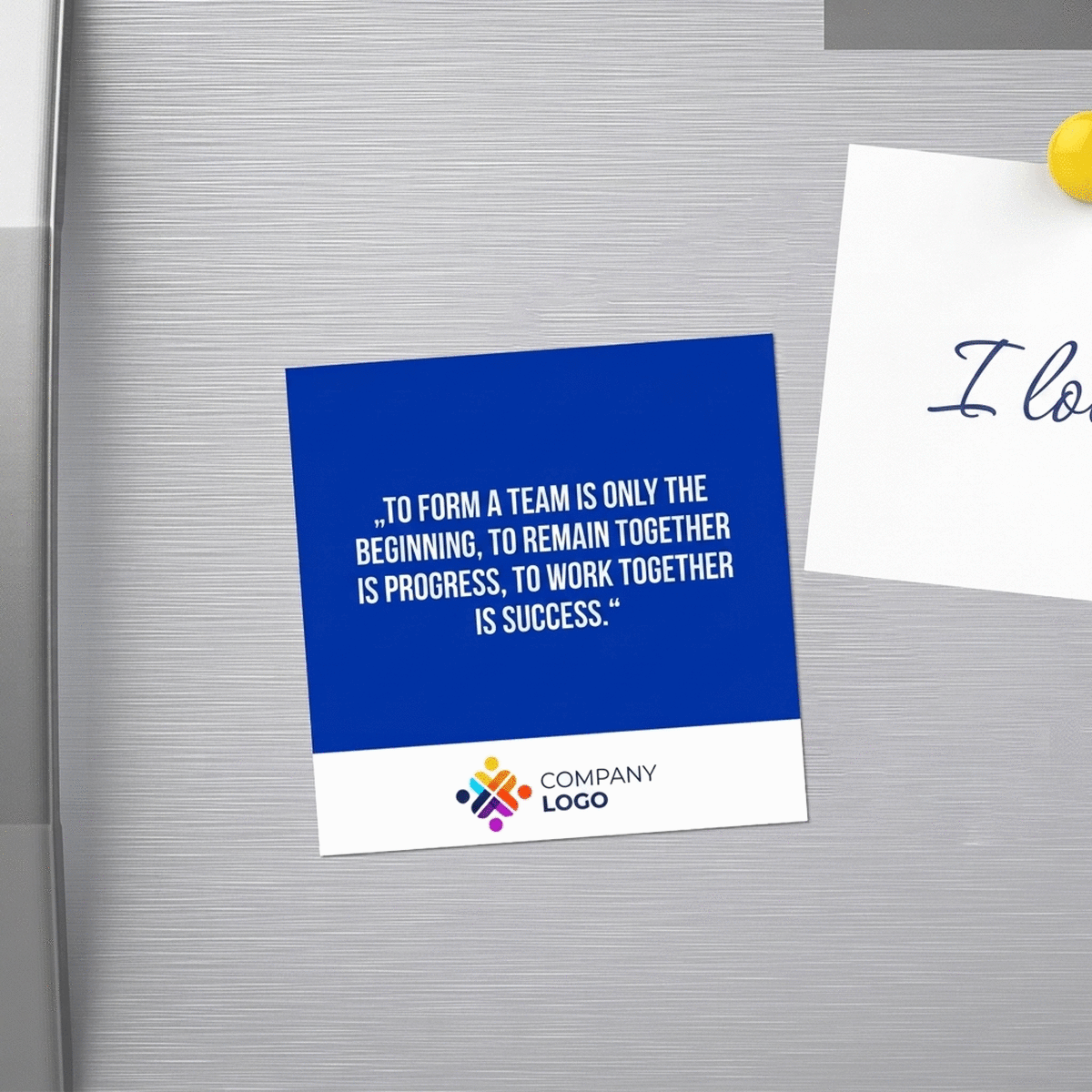 Magnete 10x10 personalizzato con logo e testo