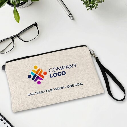 Borsetta per accessori personalizzata con logo e testo