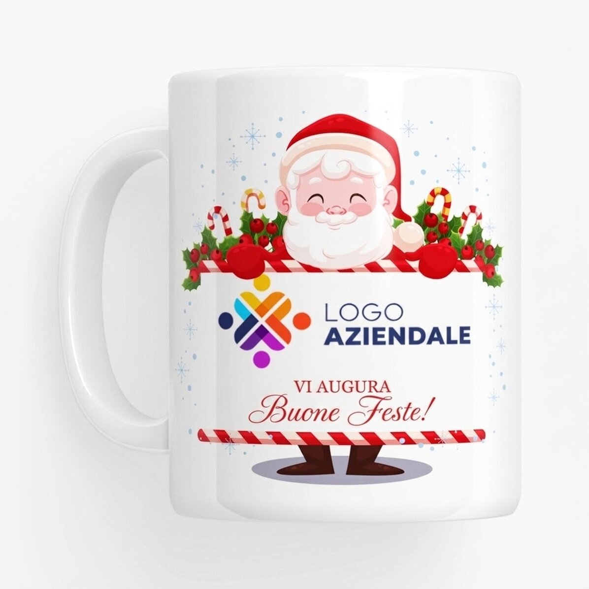 Tazza personalizzata con logo e messaggio - Babbo Natale