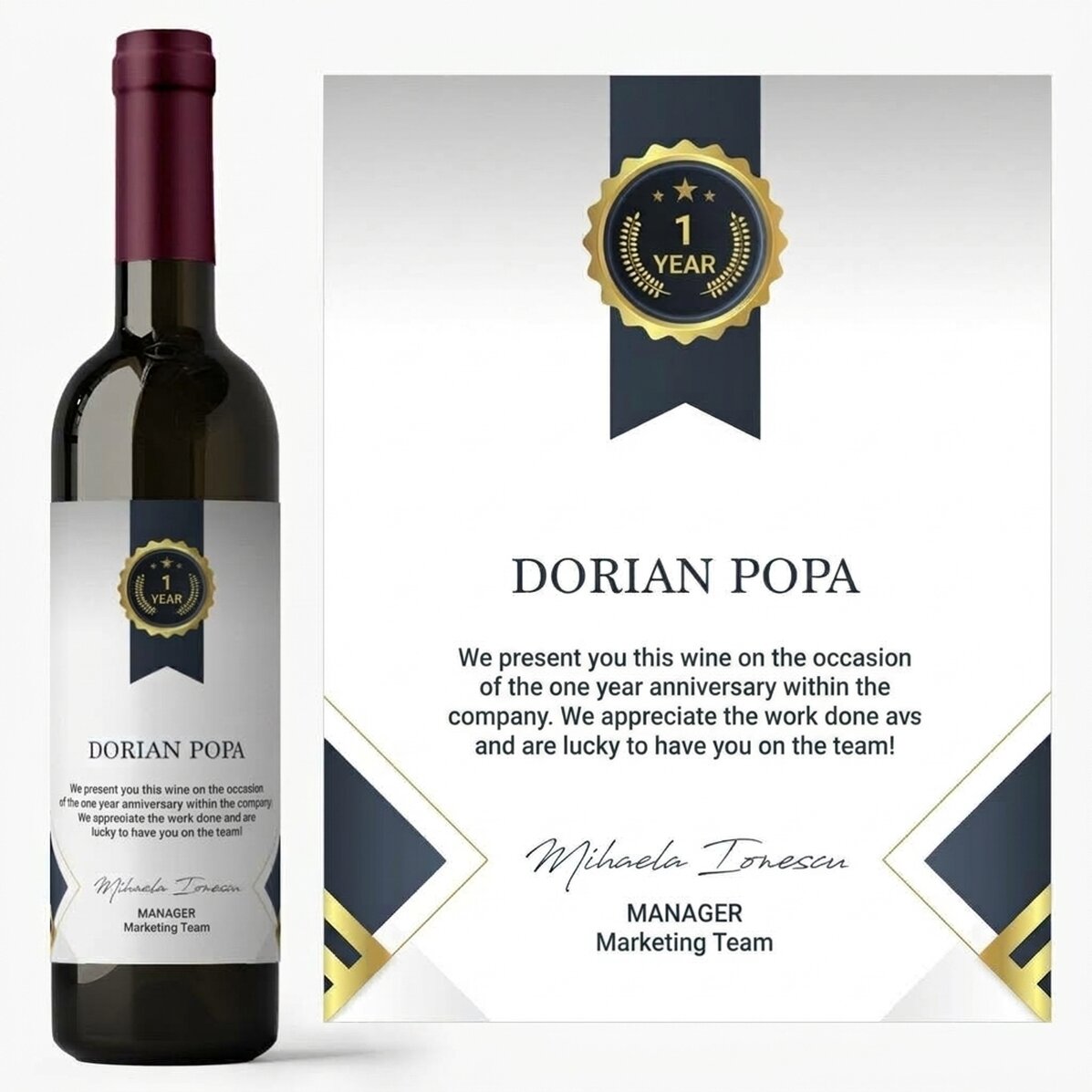 Vino personalizzato con dedica - Riconoscimento ai dipendenti