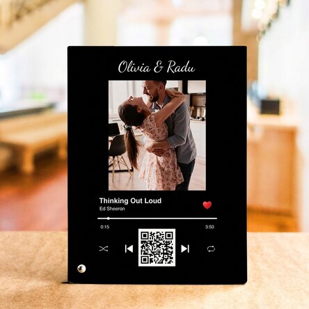Cornice da scrivania - La nostra canzone con codice QR