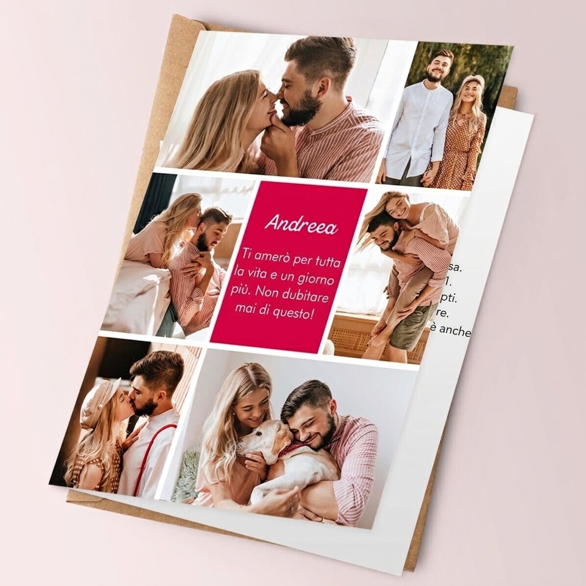 Biglietto di auguri personalizzato con foto, messaggio e codice QR