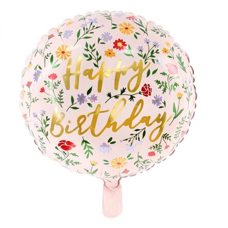 Palloncino - Happy Birthday Flowers
