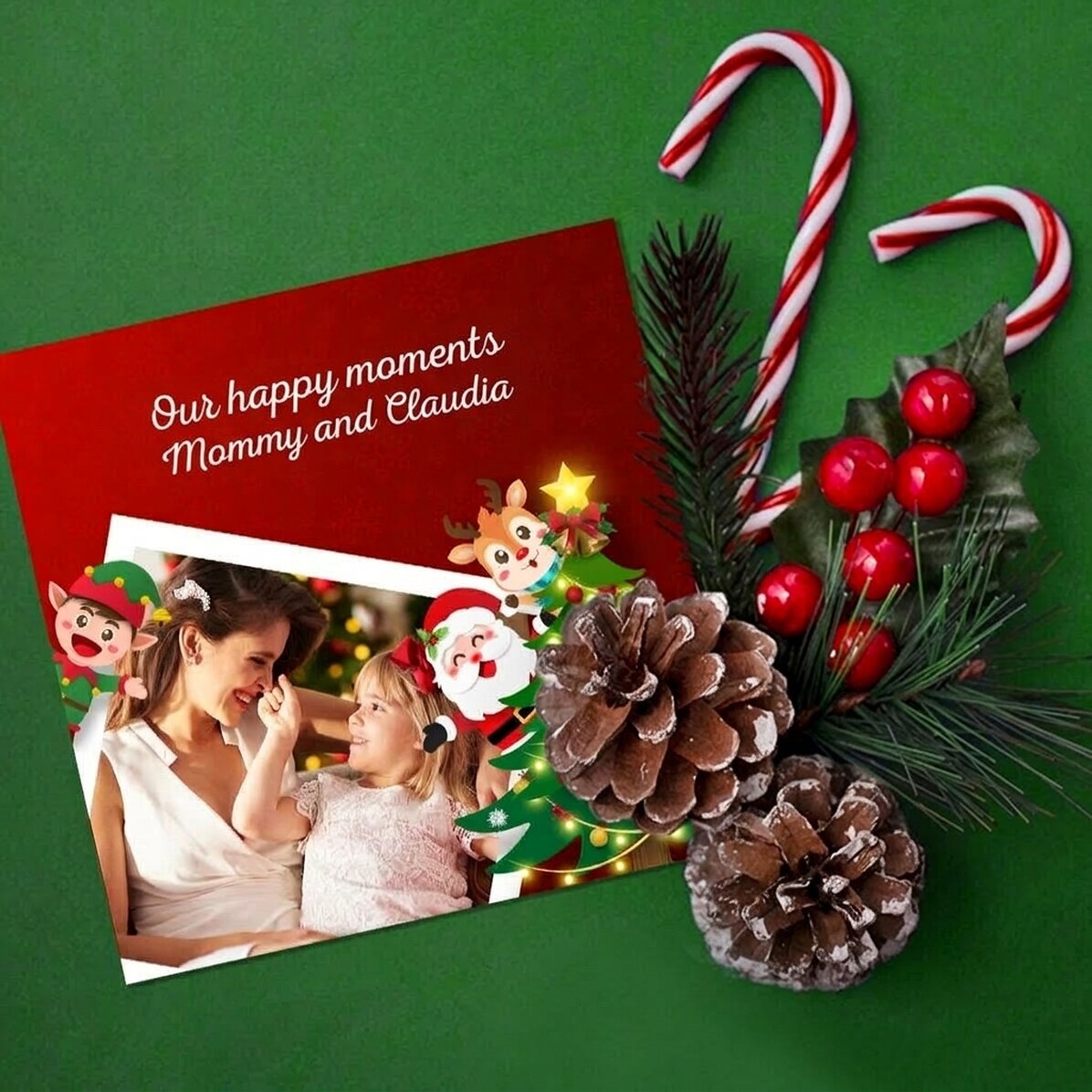 Magnete 10x10 personalizzato con foto e testo - I nostri momenti felici
