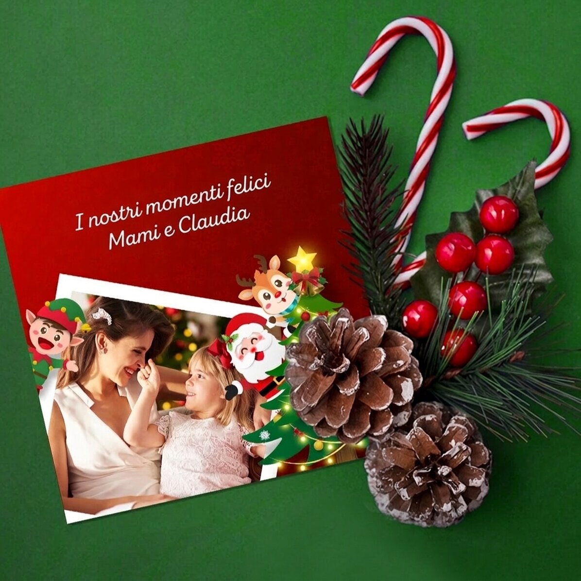 Magnete 10x10 personalizzato con foto e testo - I nostri momenti felici