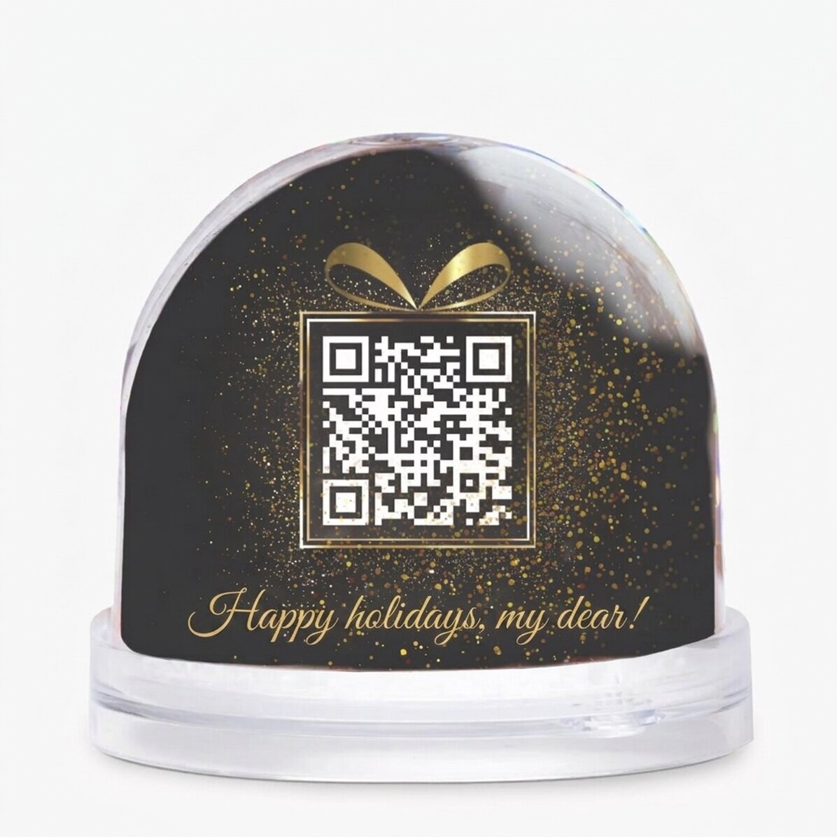 Sfera da scrivania personalizzata con foto, messaggio e codice QR