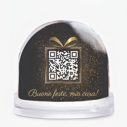 Sfera da scrivania personalizzata con foto, messaggio e codice QR