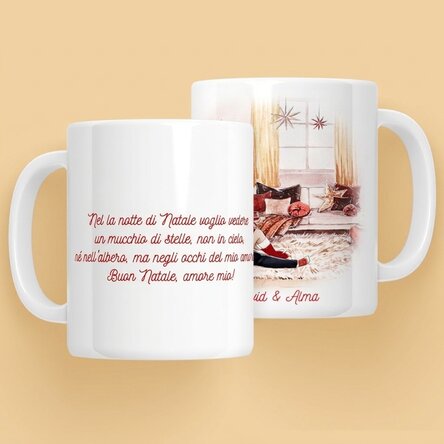 Tazza personalizzata con nome e messaggio per coppie - Il nostro meraviglioso Natale