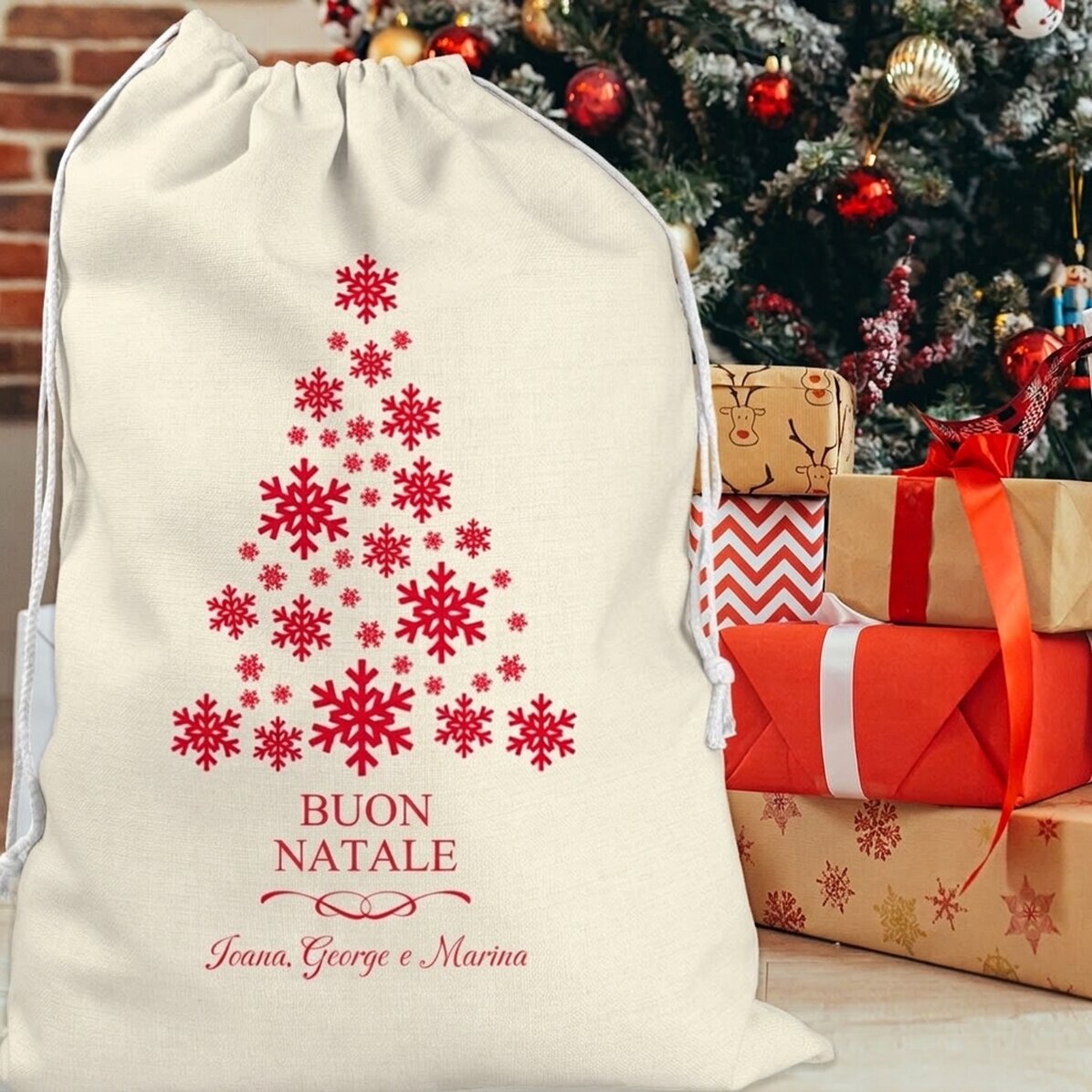 Borsa regalo personalizzata con scritta - Christmas Tree
