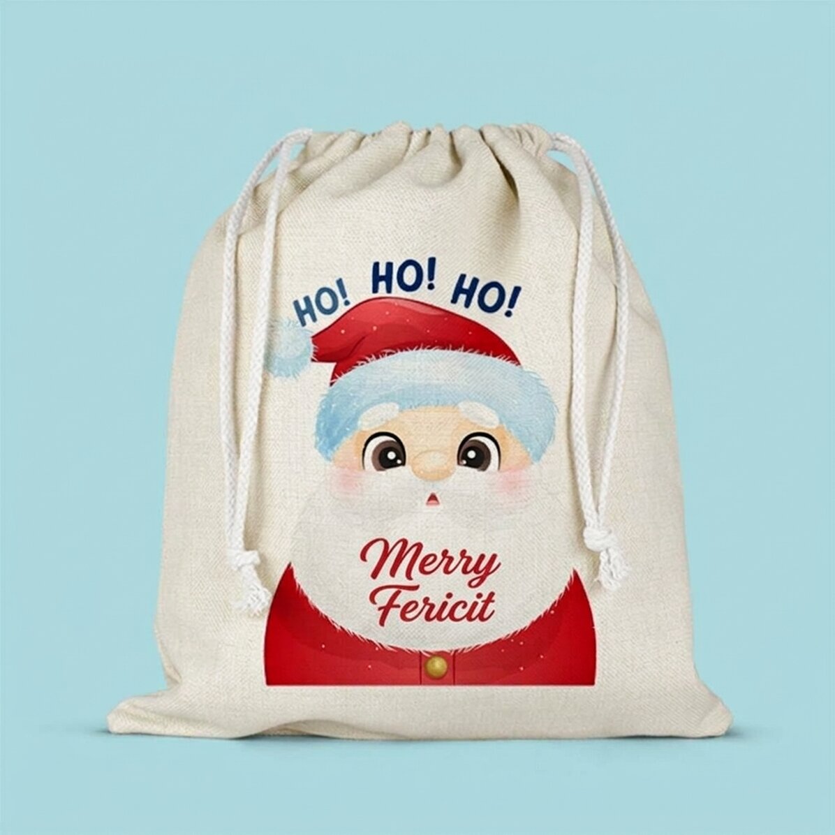 Sacchetto medio per regali personalizzato con nome - Babbo Natale
