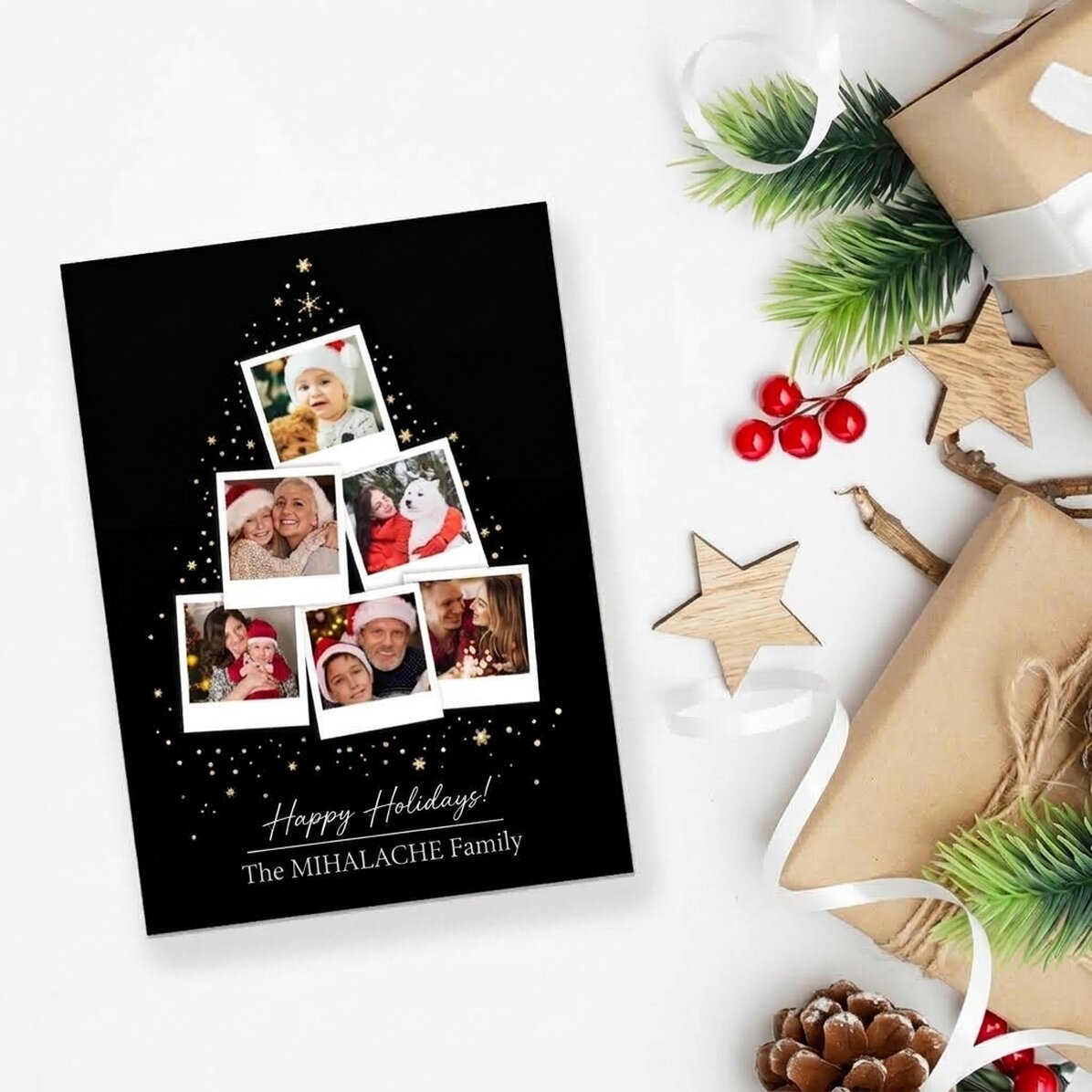 Magnete personalizzato 13x18 cm con foto e testo - Albero di Natale