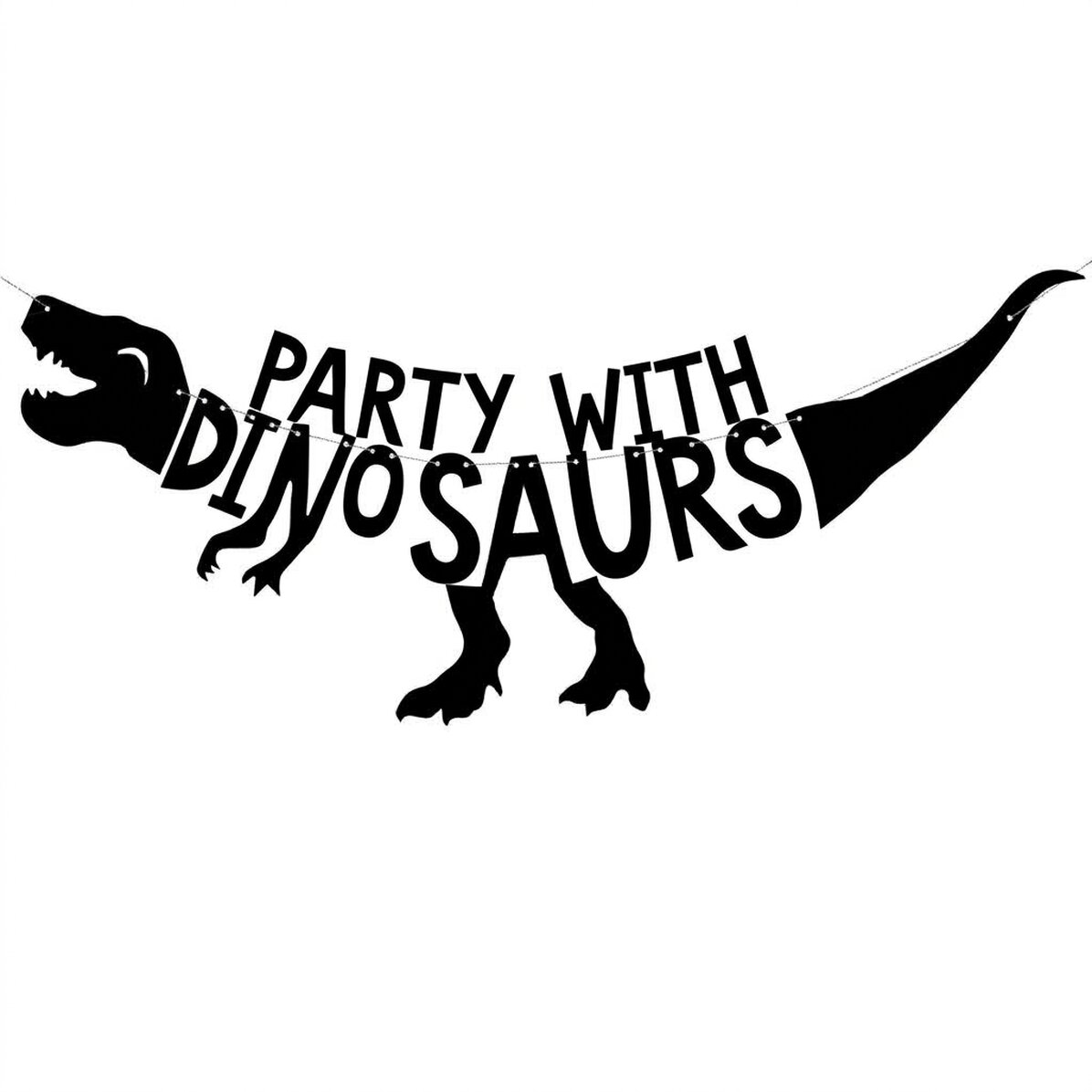 Banner “Dino Party” con i dinosauri
