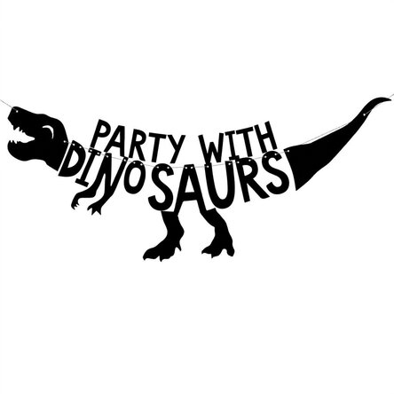 Banner “Dino Party” con i dinosauri