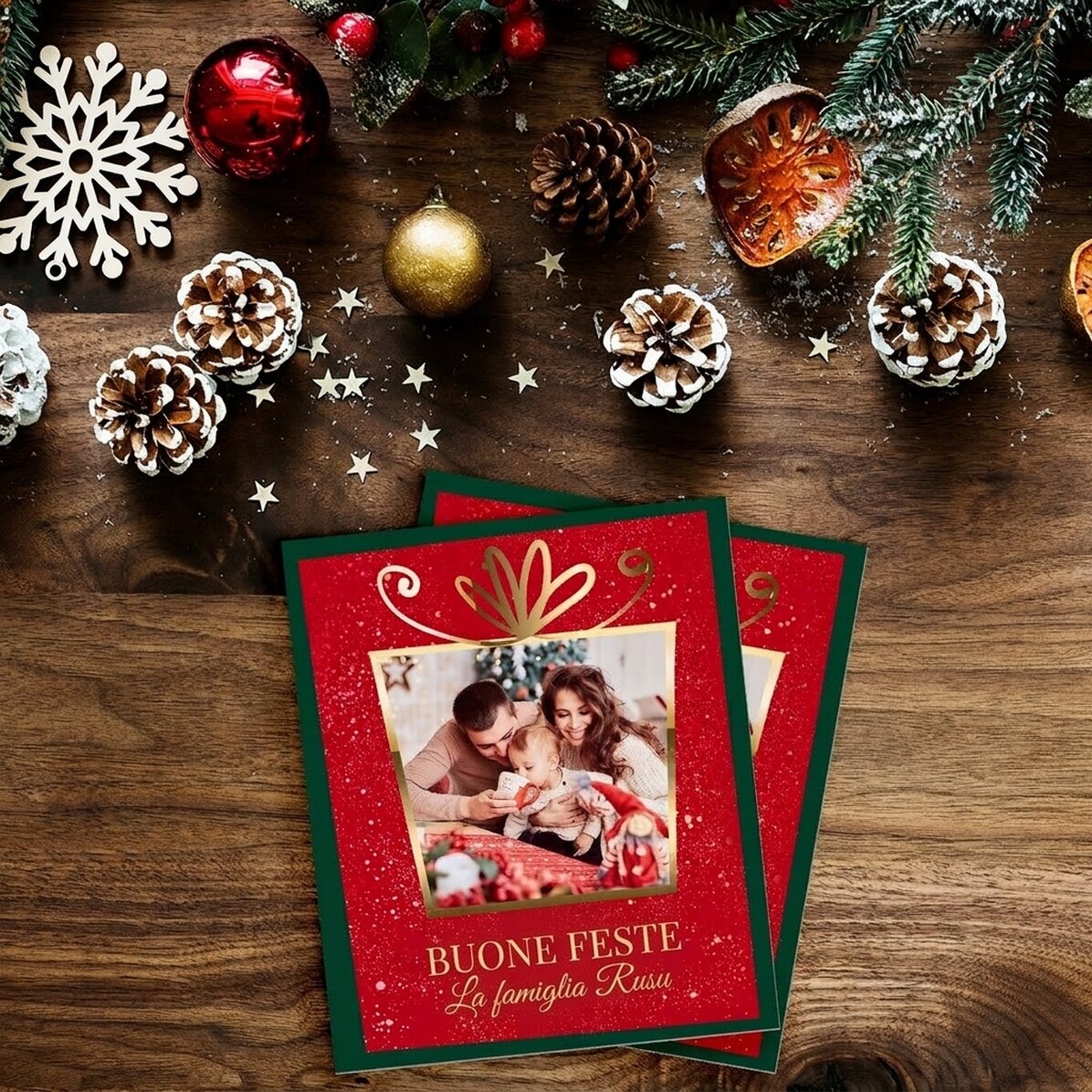 Magnete personalizzato 10x12 cm con foto e testo - Regalo di Natale