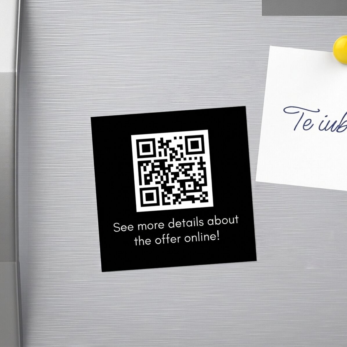 Magnete 10x10 personalizzato con testo e codice QR