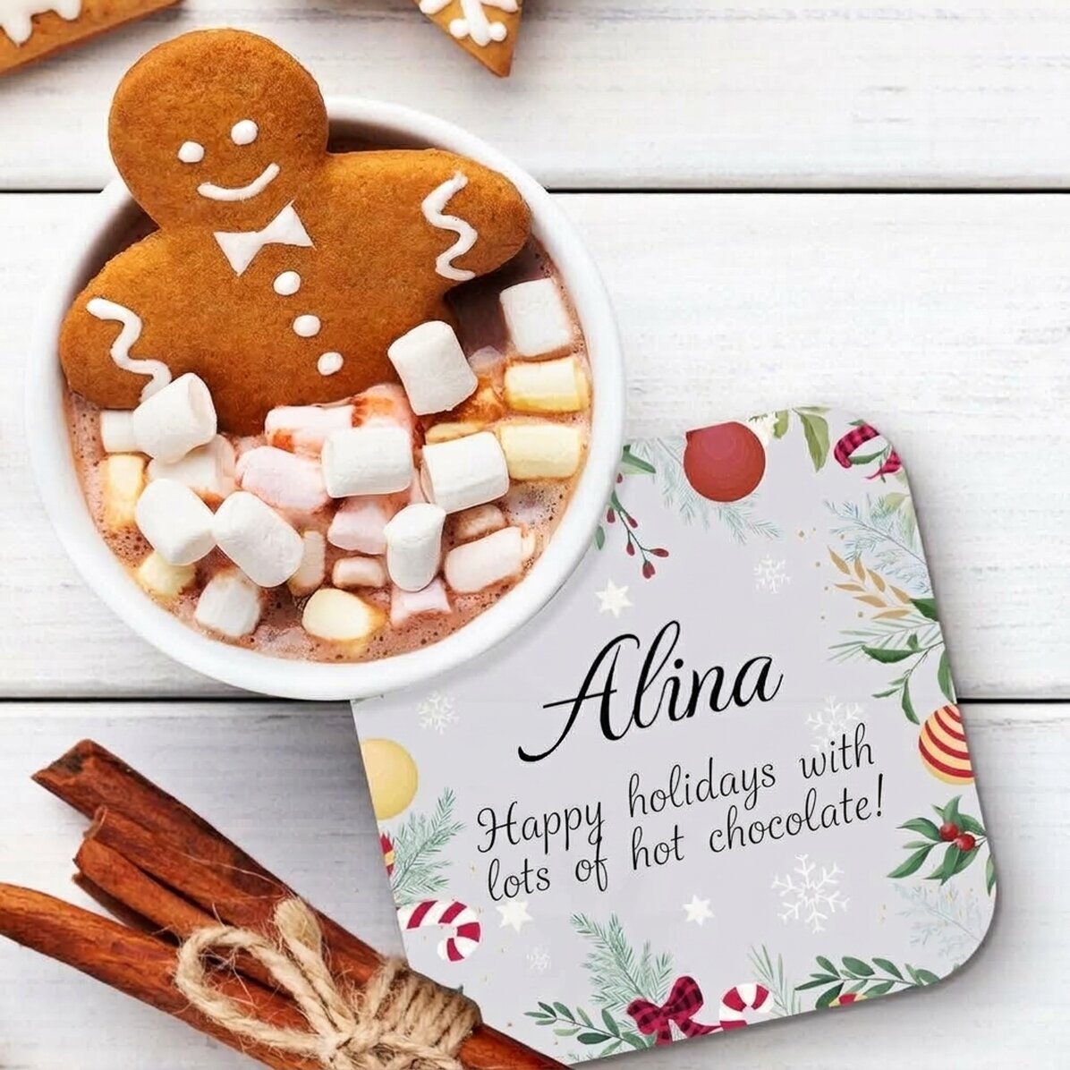 Portabicchieri personalizzato con scritta - Natale