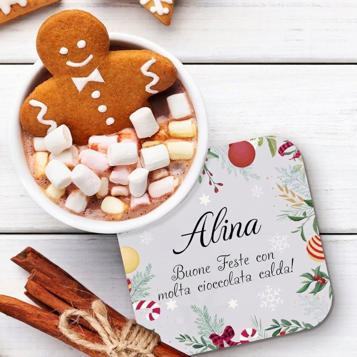 Sottobicchiere personalizzato con scritta - Natale