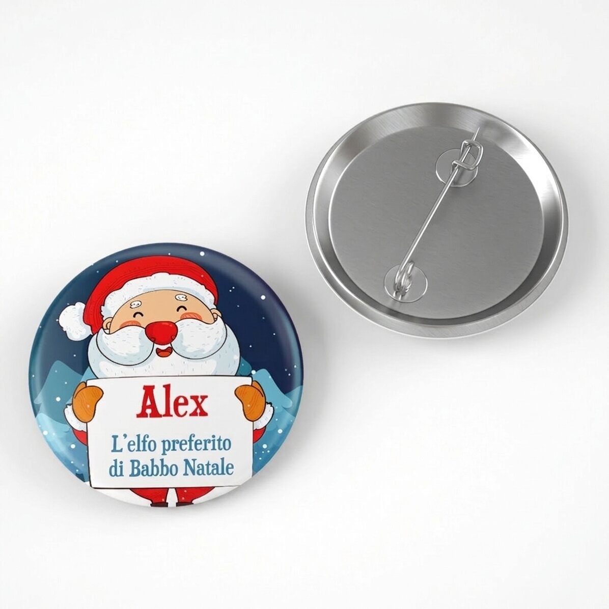 Spilla personalizzata con scritta - Il preferito di Babbo Natale