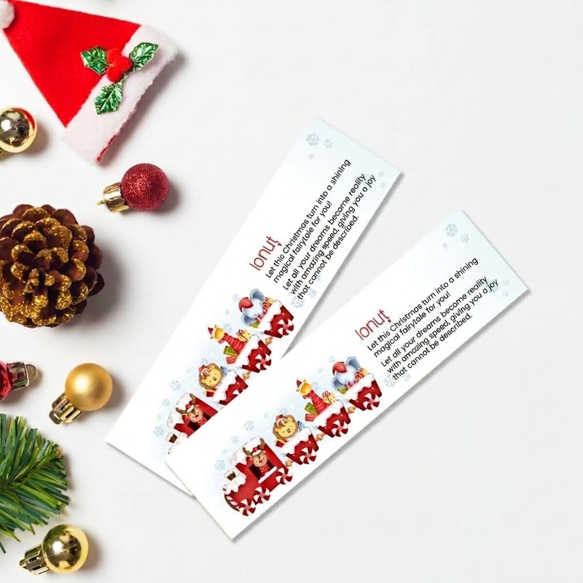 Segnalibro personalizzato con testo - Trenino di Natale