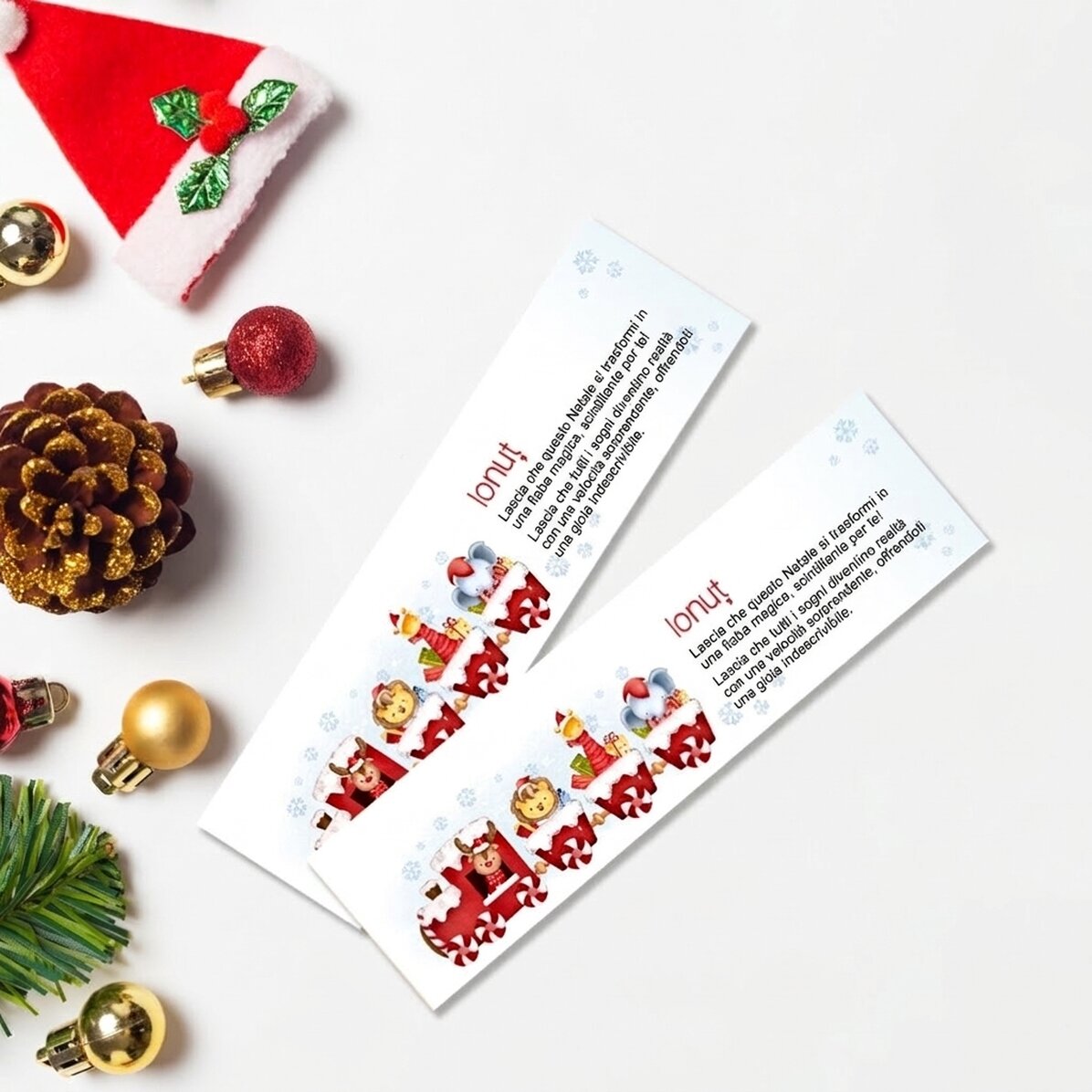 Segnalibro personalizzato con testo - Trenino di Natale