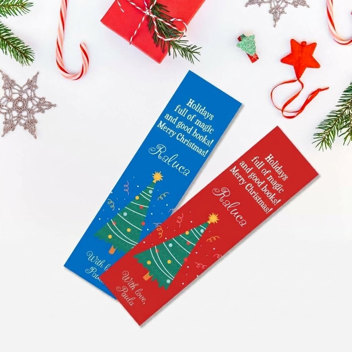 Segnalibro personalizzato con testo - Albero di Natale