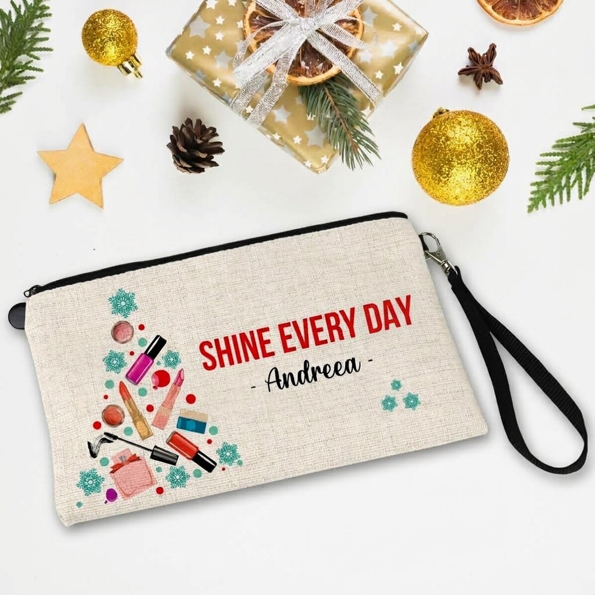Kit trucco personalizzato con scritta natalizia