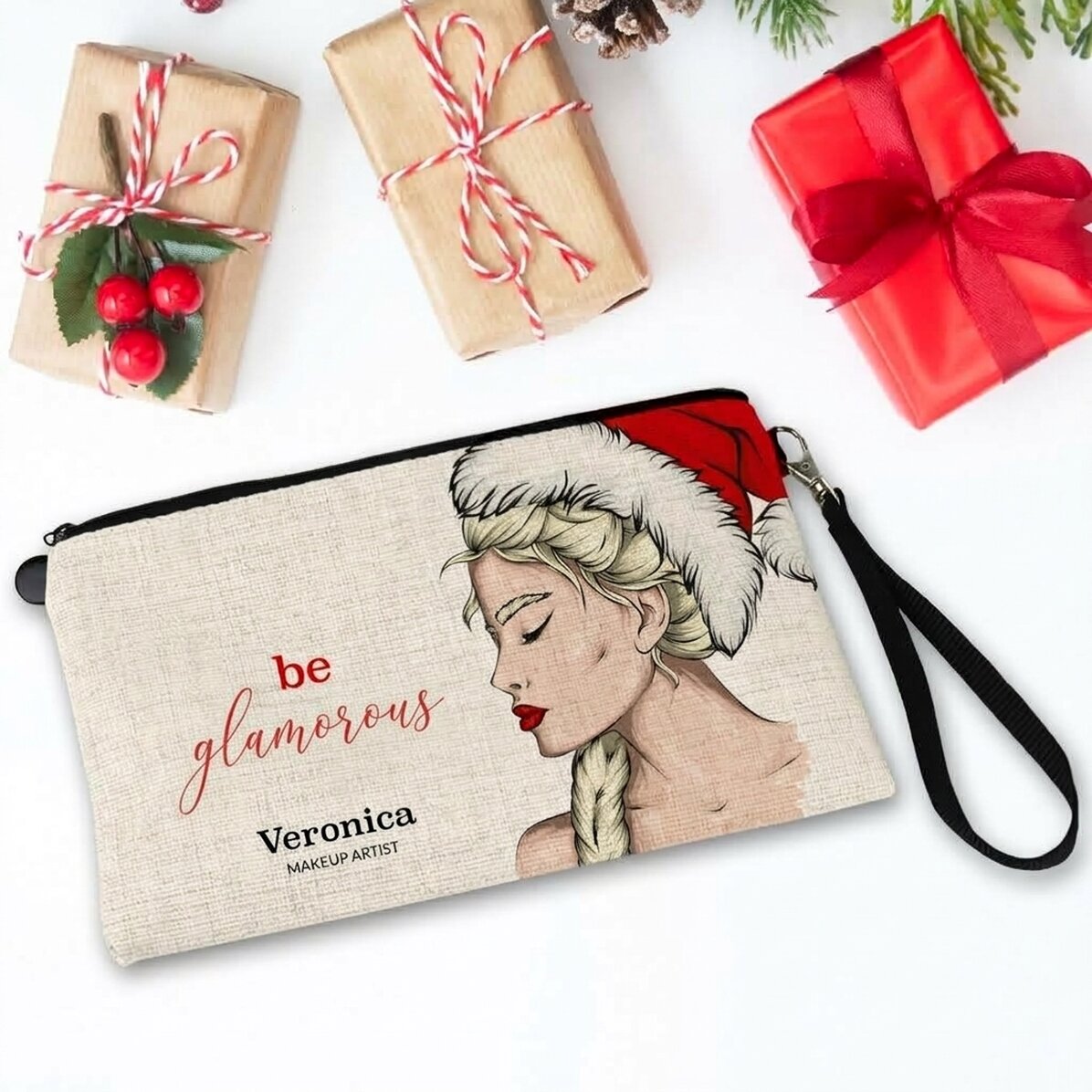Kit trucco personalizzato con la scritta “Glamorous Christmas”