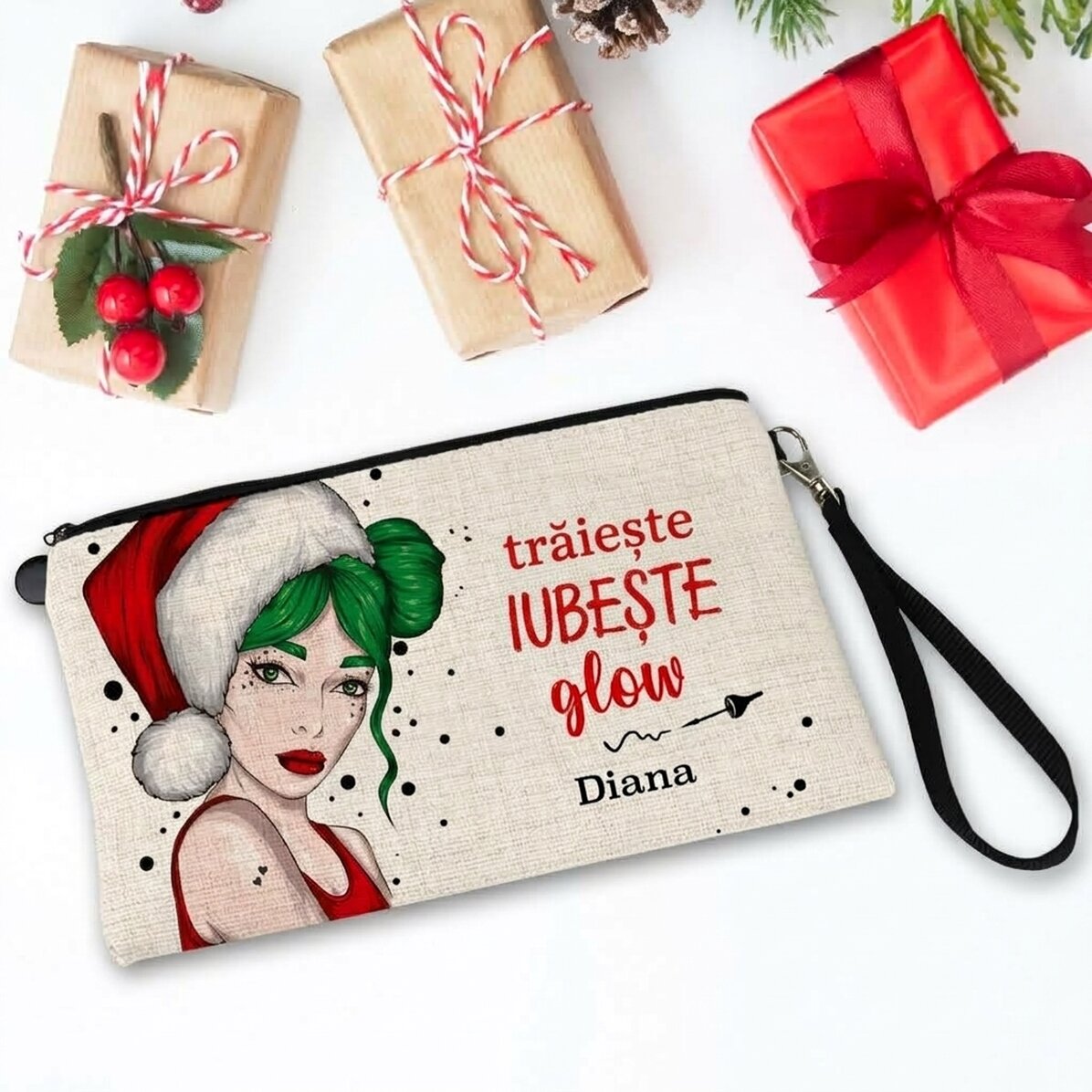 Kit trucco personalizzato con la scritta “Live Love Glow”