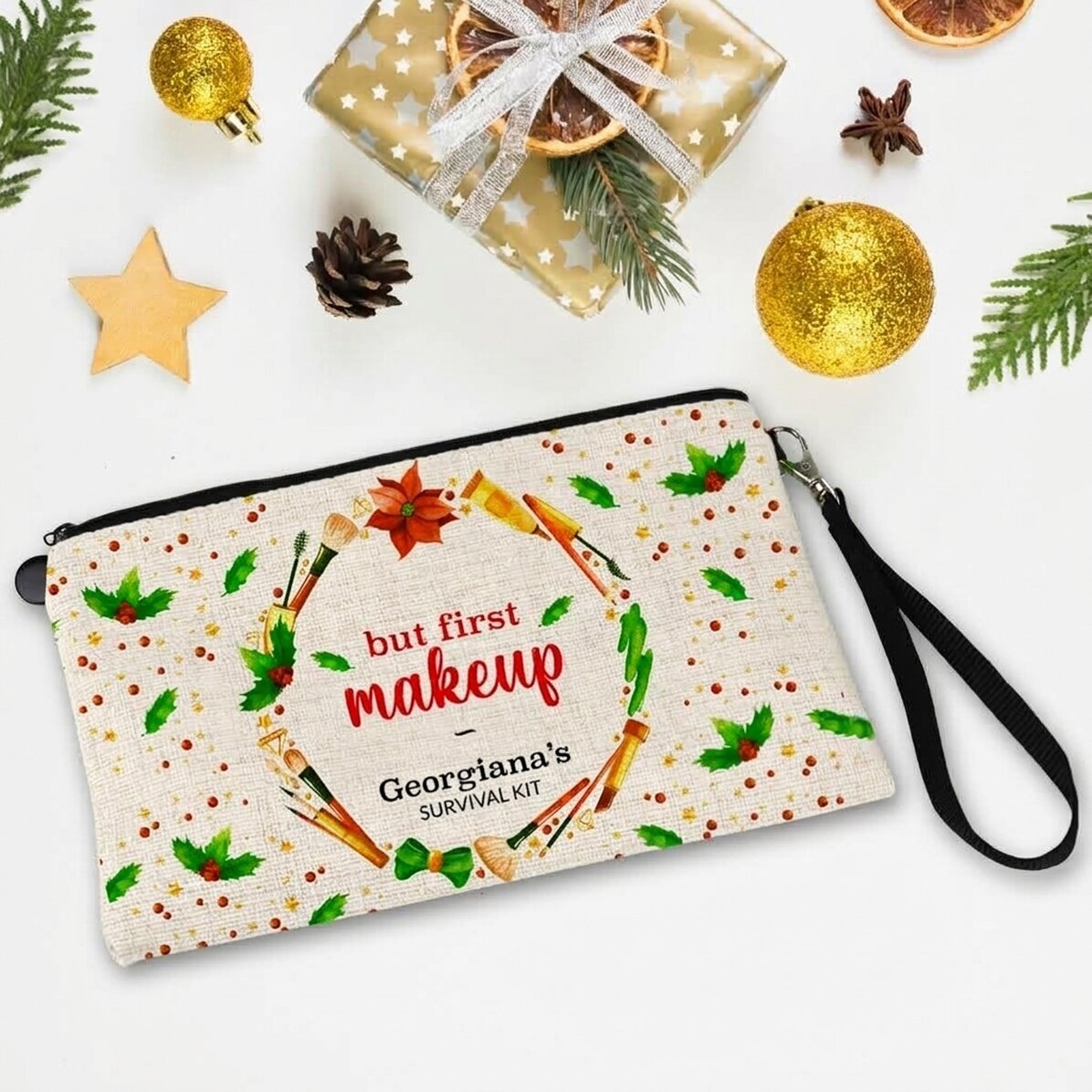 Kit trucco personalizzato con la scritta “Survival Kit”