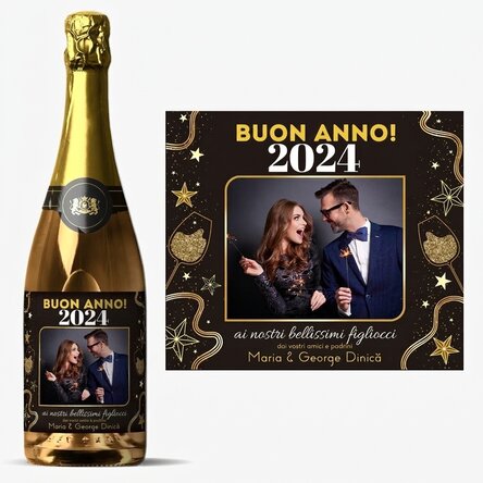 Spumante personalizzato con testo e foto - Buon compleanno! 2024