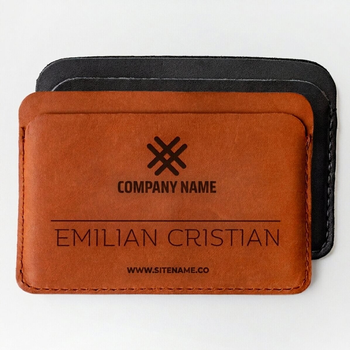 Portafoglio in pelle personalizzato con logo e nome
