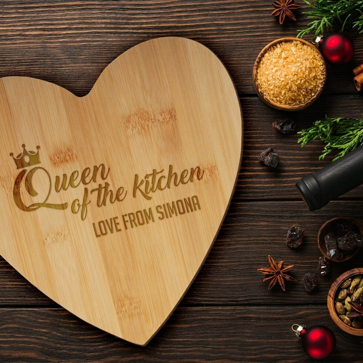 Tritatutto a forma di cuore personalizzato con scritta - Queen of the kitchen