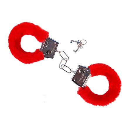 Manette in metallo con pelliccia