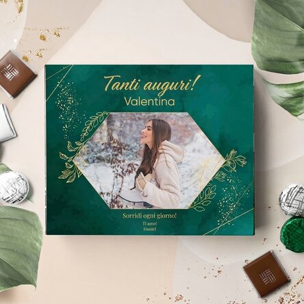 Scatola di cioccolatini personalizzata con foto e testo - Buon compleanno!