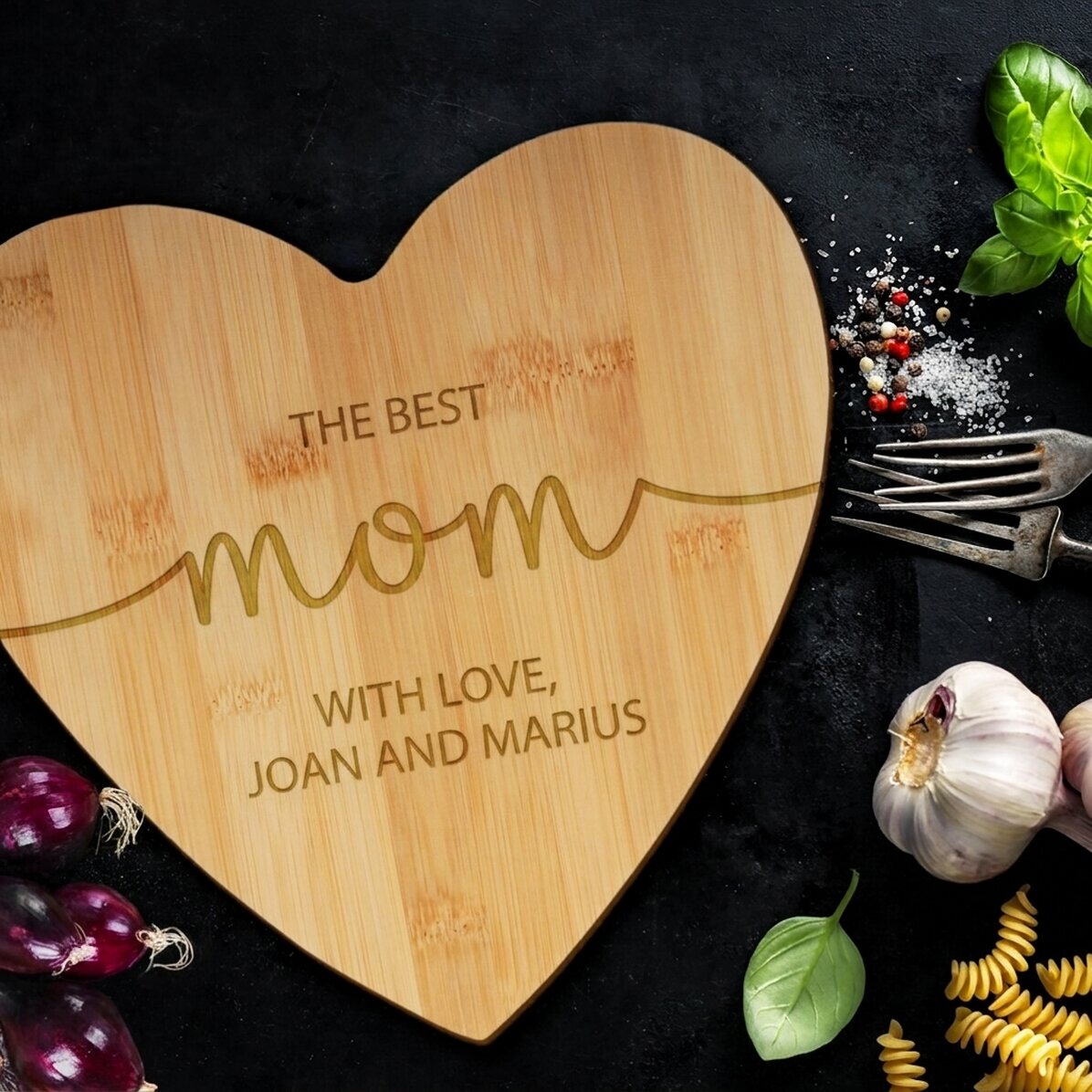 Tritatutto a forma di cuore personalizzato con scritta - Best mom