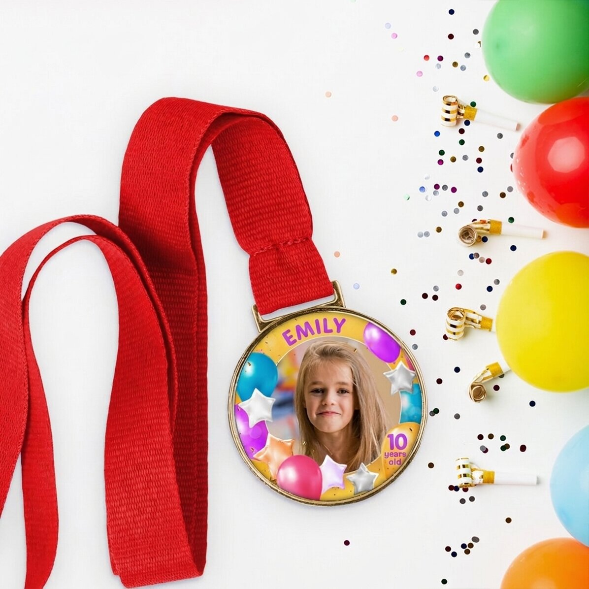 Medaglia personalizzata con foto e testo - Buon compleanno