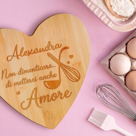 Tagliaverdure a forma di cuore personalizzato con nome - Amore