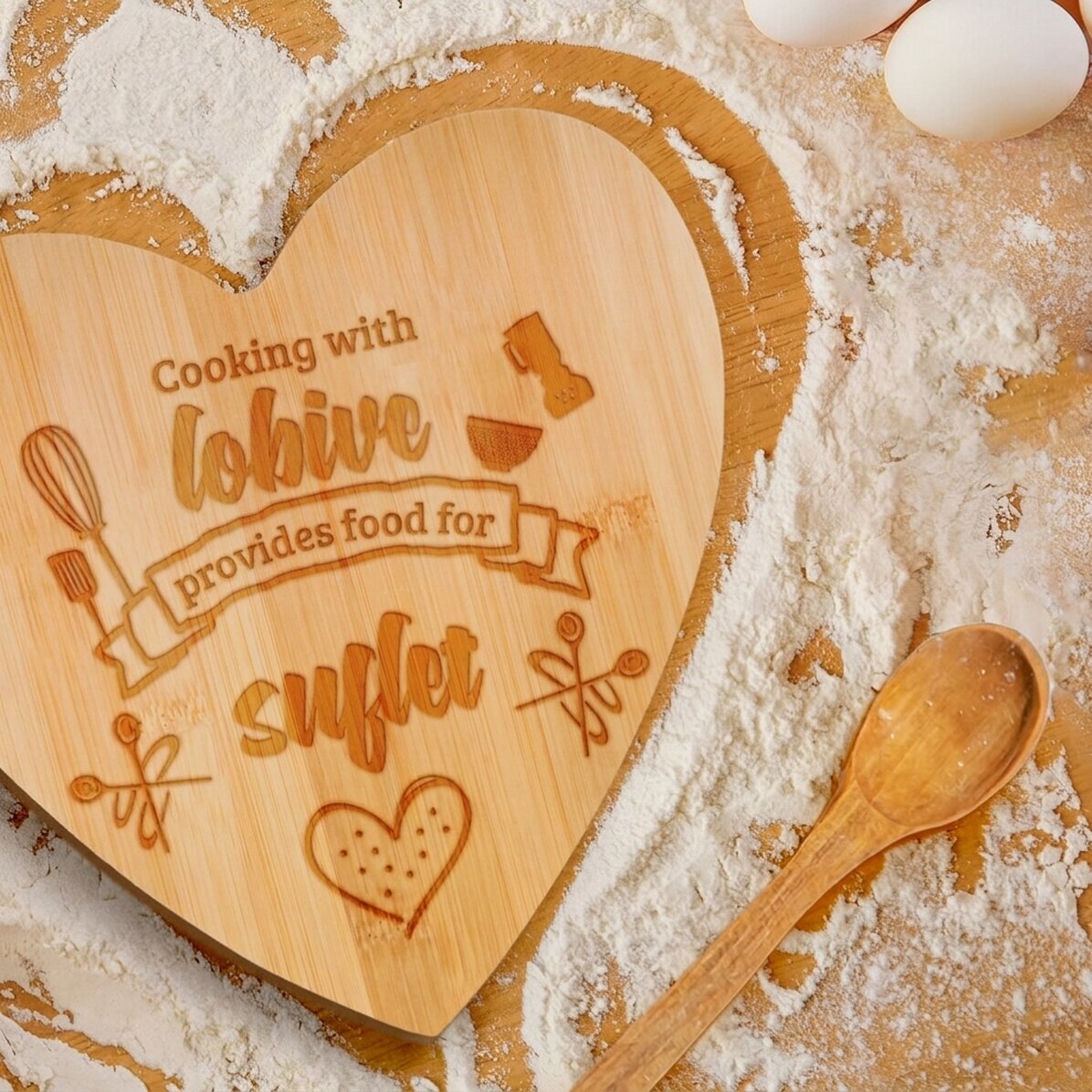 Tagliaverdure a forma di cuore personalizzato con messaggio - Cibo per l