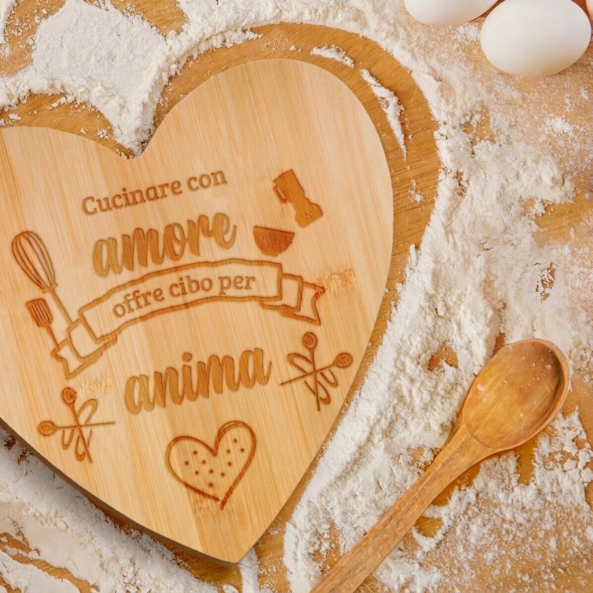 Tagliaverdure a forma di cuore personalizzato con messaggio - Cibo per l