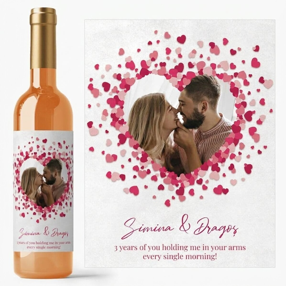Vino personalizzato con messaggio per coppie - Love is in the air