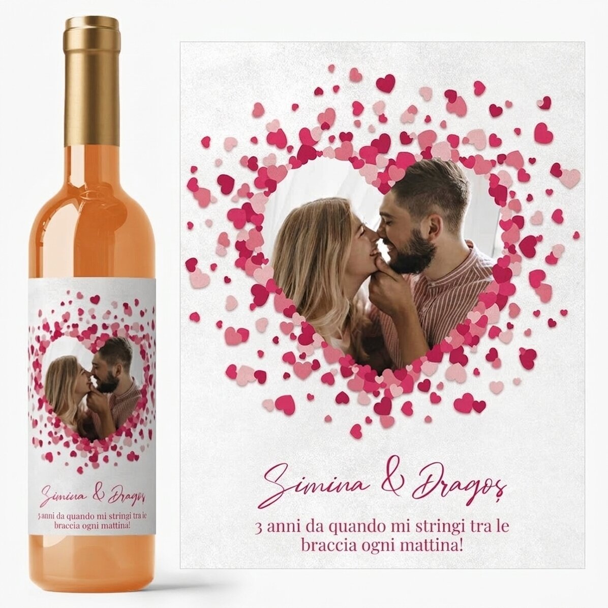Vino personalizzato con messaggio per coppie - Love is in the air