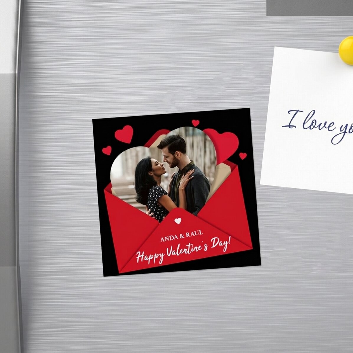 Magnete 10x10 personalizzato con foto e testo - Ti amo