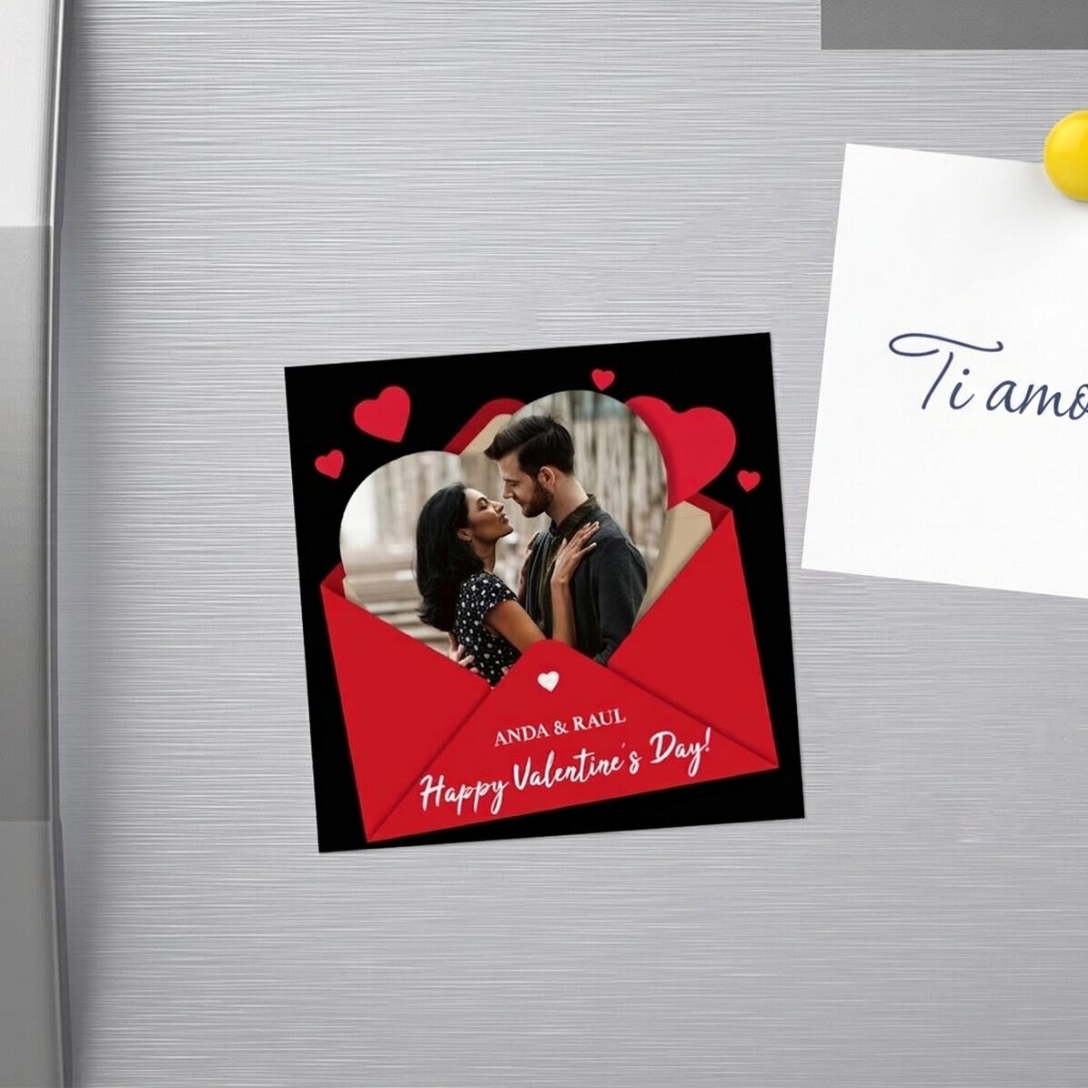 Magnete 10x10 personalizzato con foto e testo - Ti amo