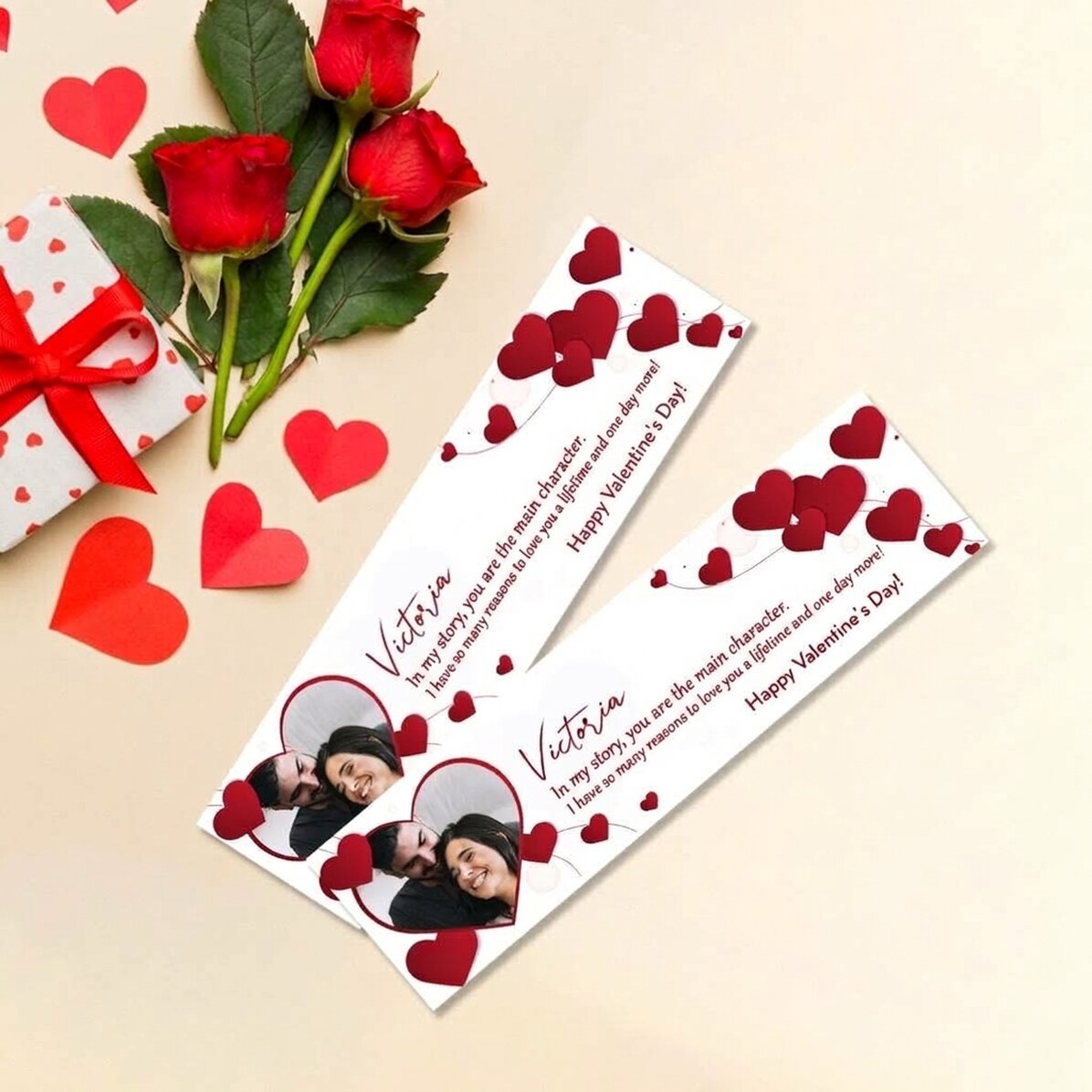 Segnalibro personalizzato con foto e messaggio - I love you