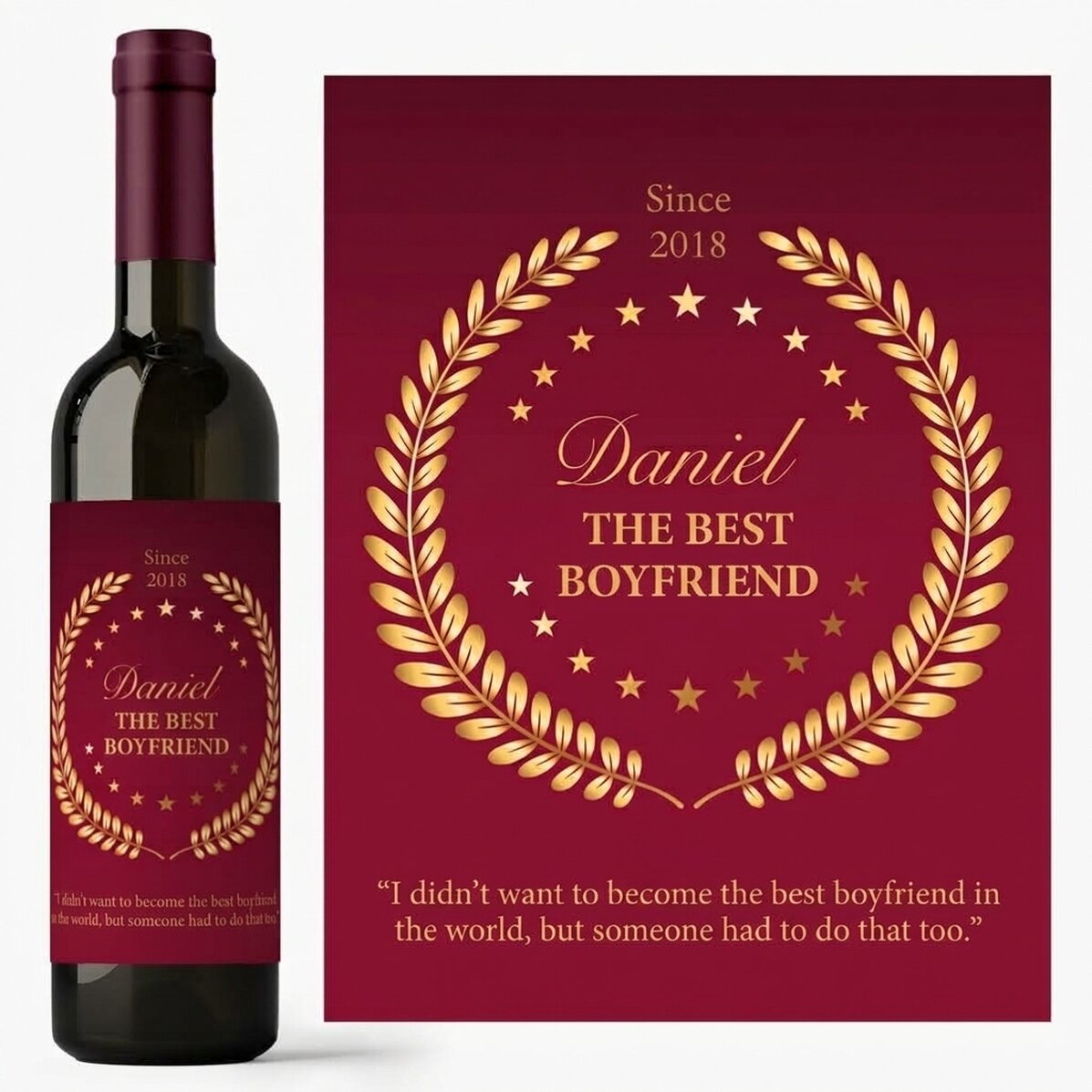 Vino personalizzato con una dedica per il fidanzato - Il miglior fidanzato