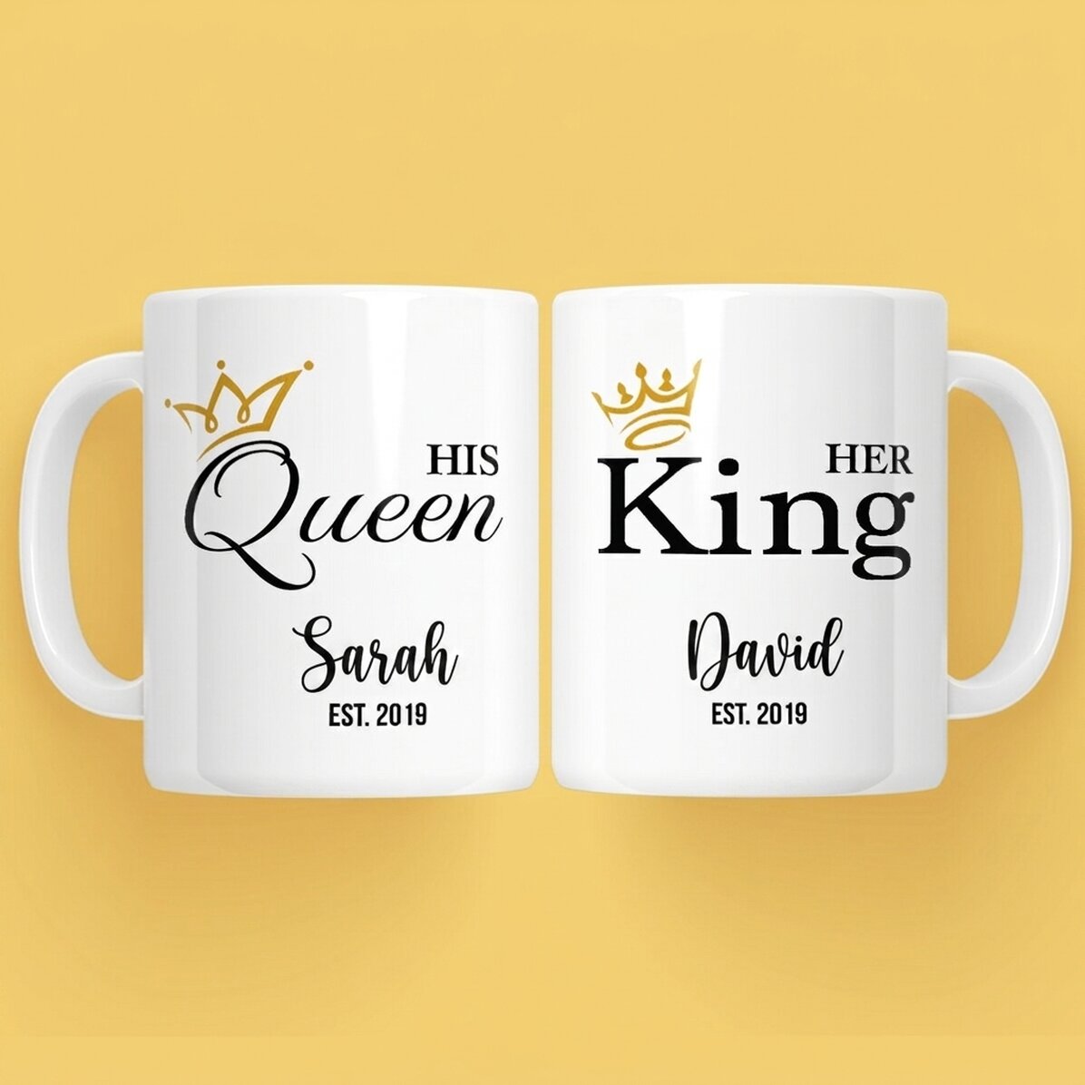 Tazze per coppie con scritta - King & Queen