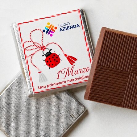 Mini cioccolatino personalizzato con logo e testo