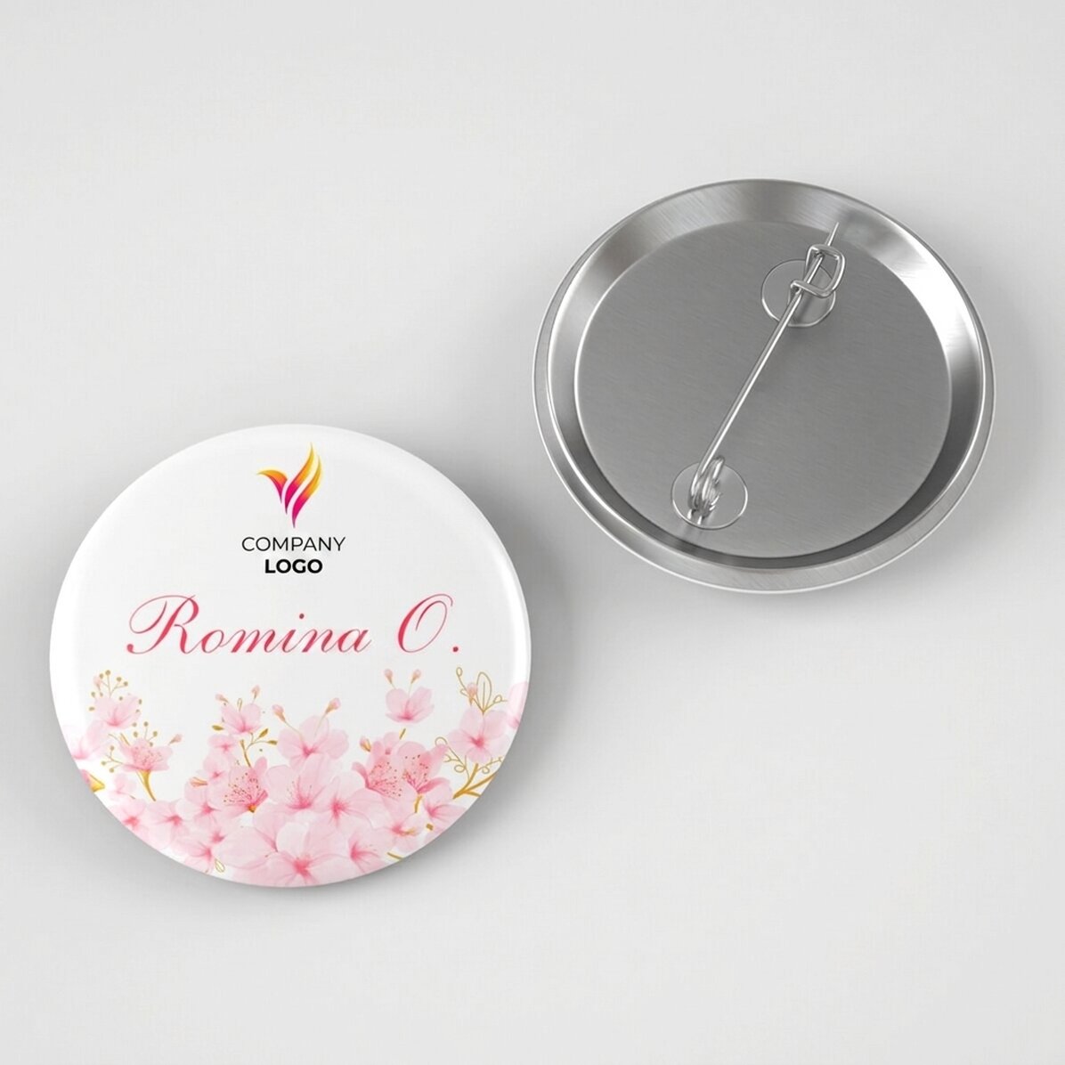 Distintivo personalizzato con logo e nome - Flowers